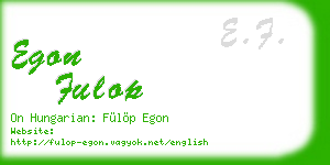 egon fulop business card
