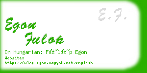 egon fulop business card